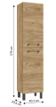 Słupek łazienkowy stojący 170x40cm Dąb craft, 4 półki