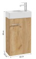 Zestaw łazienkowy szafka z umywalką 40 dąb craft i bateria chrom Small