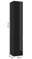 Słupek łazienkowy wiszący czarny połysk 157 x 30 cm Modus