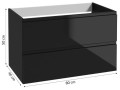 Szafka łazienkowa wisząca czarny połysk Modus 80 cm