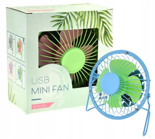 Wentylator biurkowy 15cm USB Kompaktowy cyrkulator z metalową obudową