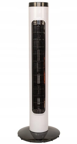 Wentylator kolumnowy biało-czarny stojący 50W 83cm z oscylacją i pilotem