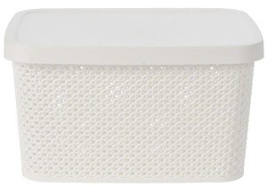 Kosz z pokrywką ażurowy 7L 27,4x22x15,1cm Pojemnik do przechowywania