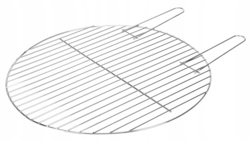 Ruszt grillowy okrągły 47cm Stalowy, chromowany z uchwytami