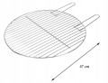Ruszt grillowy okrągły 47cm Stalowy, chromowany z uchwytami