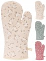 Rękawica kuchenna bawełniana do piekarnika 32x18,5 cm w kwiaty