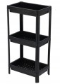 Regał łazienkowy kuchenny 3-poziomowy 36x71 cm Plastikowy, czarny