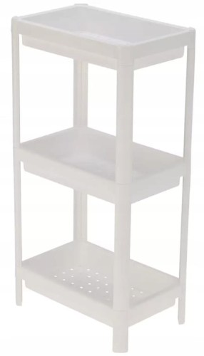 Regał łazienkowy kuchenny 3-poziomowy 36x71 cm Plastikowy, biały