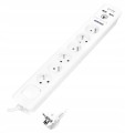 Listwa zasilająca antyprzepięciowa 6xGn 2xUSB 3m biała