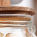 Szklany pojemnik do przechowywania 2,2L Słoik z drewnianą pokrywką