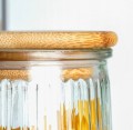 Szklany pojemnik do przechowywania 1,4L Z bambusową pokrywką