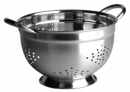 Cedzak kuchenny do makaronu satynowy głęboki 21x13cm stal nierdzewna