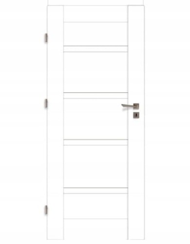 Drzwi wewnętrzne lewe 84,4x20cm Białe MDF 3 zawiasy