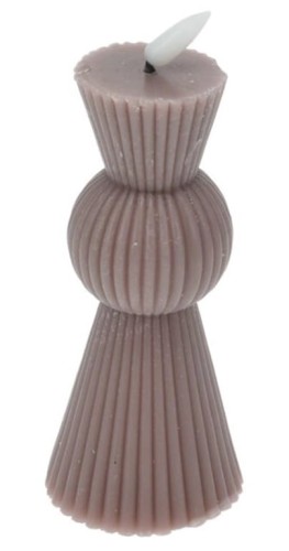 Świeca LED żebrowana 6,5x14,5cm Z efektem migotania płomienia