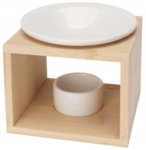 Kominek zapachowy biały 11x 8,5cm Dolomit i bambus