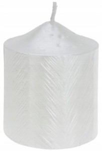 Świeca dekoracyjna metaliczna błyszcząca ze wzorem 5x6cm