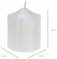 Świeca dekoracyjna metaliczna błyszcząca ze wzorem 5x6cm