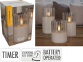 Świeca LED w szkle 12,5cm z efektem żywego płomienia na baterie, z timerem