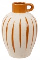 Wazon ceramiczny z uchwytem 25cm Retro styl, pionowe pasy