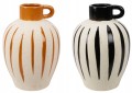 Wazon ceramiczny z uchwytem 25cm Retro styl, pionowe pasy