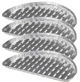 Zestaw 4 aluminiowych, półokrągłych tacek na grilla 32x19cm Jednorazowe