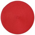 Okrągła słomkowa podkładka na stół 38cm Czerwona, dekoracyjna