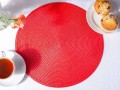Okrągła słomkowa podkładka na stół 38cm Czerwona, dekoracyjna