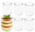 Zestaw 6 szklanych, przeźroczystych słoików 140ml Na deserki, tiramisu