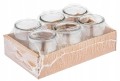 Zestaw 6 szklanych, przeźroczystych słoików 140ml Na deserki, tiramisu