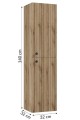 5906365450793.jpgSłupek łazienkowy wiszący 140x35 cm dąb evoke Rietti