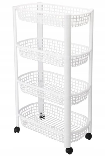 Regał na kółkach kuchenny łazienkowy Biały 4-poziomowy 79 cm