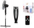 Wentylator stojący LTC 16" 50W z pilotem, 3 tryby, czarny, oscylacja