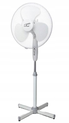 Wentylator stojący LTC 16" 50W z pilotem, 3 tryby, biały, oscylacja