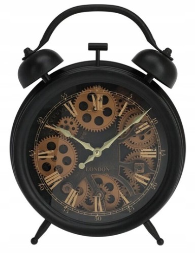 Zegar ścienny w kształcie budzika 27cm Dekoracyjny, obrotowy mechanizm