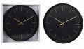 Okrągły zegar ścienny dekoracyjny 50cm Minimalistyczny, czarno-złoty