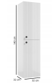 Słupek łazienkowy wiszący ryflowany 140x35 cm biały połysk Rietti