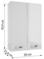 Szafka łazienkowa wisząca biały połysk Mea 71 x 50 cm