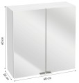 Szafka łazienkowa z lustrem wisząca biała 60 cm Multi Glass