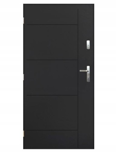 Drzwi zewnętrzne stalowe Lewe 80x200cm Ocieplane, antracytowe