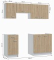 Zestaw mebli kuchennych dąb sonoma 5 elementów 180 cm