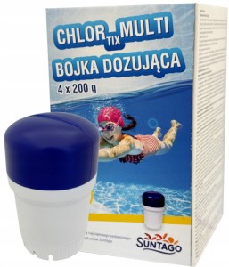 Zestaw 4 bojek do basenu z chlorem 4x200g dozujący, grzybobójczy