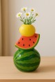 Wazon dekoracyjny porcelanowy dolomit wysokość 21cm arbuz cytryna