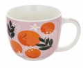 Kubek porcelanowy z uchem 400ml dekoracyjny owocowy wzór