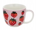 Kubek porcelanowy z uchem 400ml dekoracyjny owocowy wzór