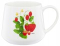 Kubek porcelanowy 460ml na kawę, herbatę z motywem truskawek