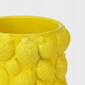 Osłonka na doniczkę betonowa 16,5x14cm wzór w cytryny 3D nowoczesna