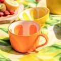 Filiżanka ceramiczna 470ml Pomarańczowa we wzór pomarańczy