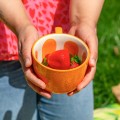 Filiżanka ceramiczna 470ml Pomarańczowa we wzór pomarańczy