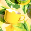 Filiżanka ceramiczna 470ml Żółta w cytrynowy wzór