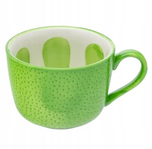 Filiżanka ceramiczna 470ml Zielona w limonkowy wzór